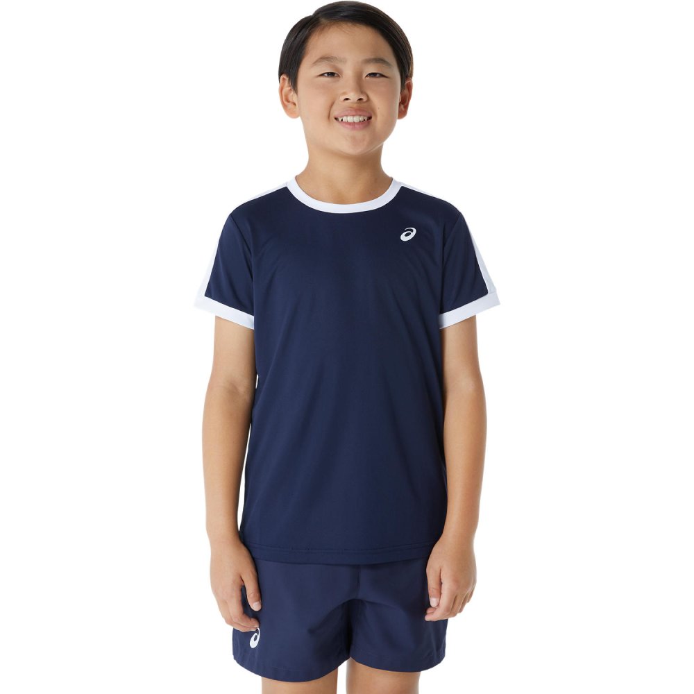BOYS TENNIS SS TOP Kids MIDNIGHT/BRILLIANT WHITE