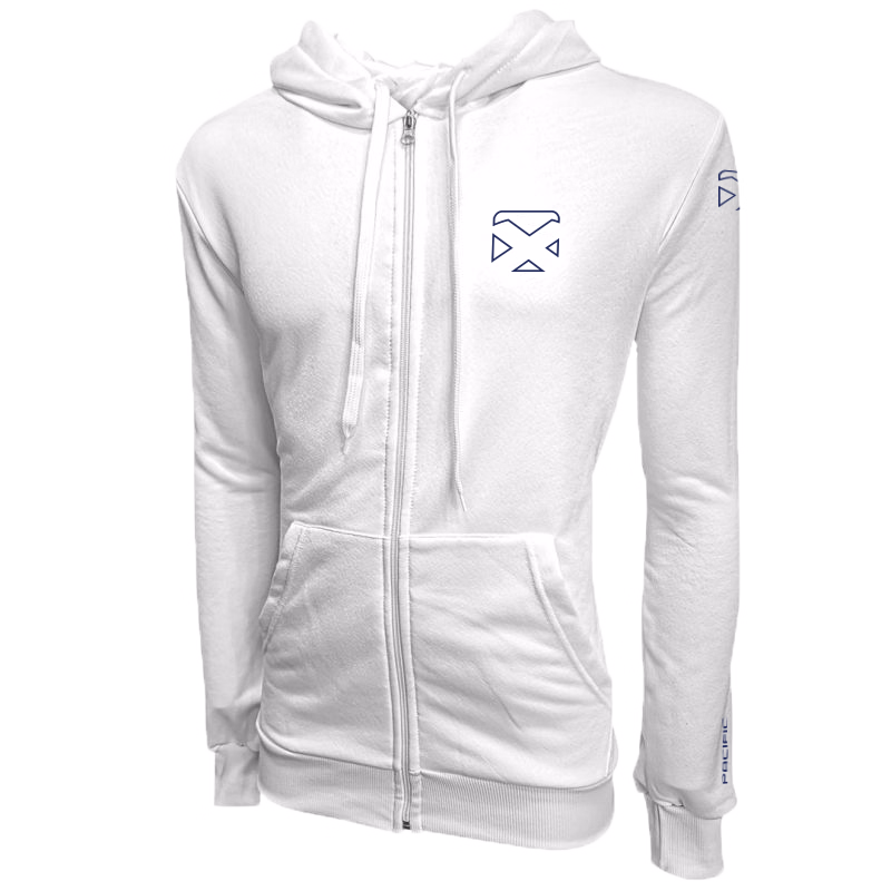 Court Zipper-Hoodie – White/Navy