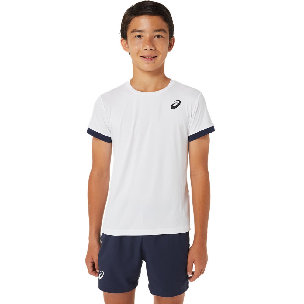 BOYS TENNIS SS TOP Kids BRILLIANT WHITE/MIDNIGHT 