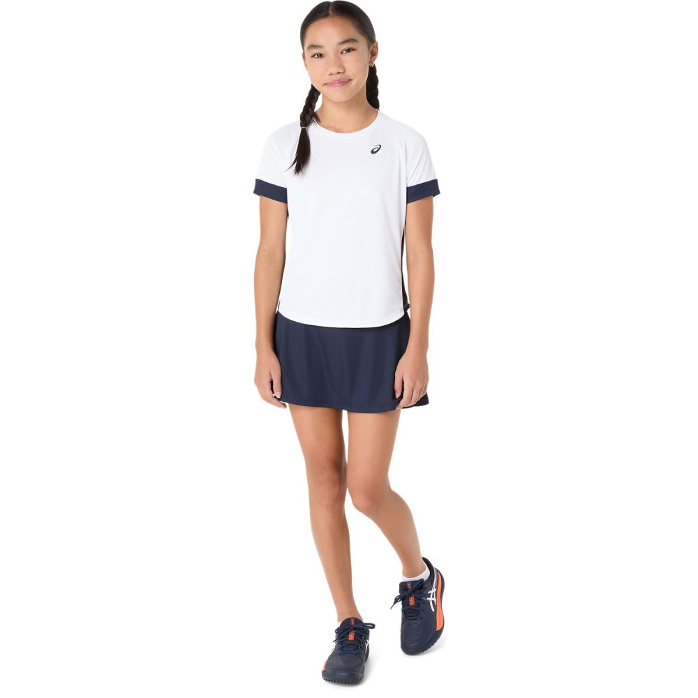 GIRLS TENNIS SS TOP Kids BRILLIANT WHITE/MIDNIGHT